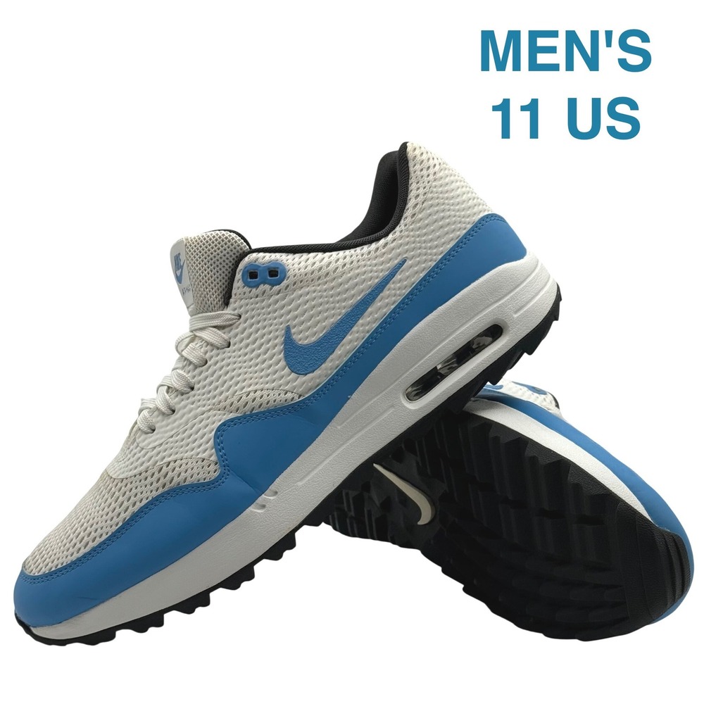 Nike Air Max 1 G Golf Shoes Men's Size 11 White University Blue Spikeless